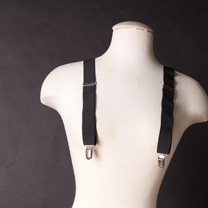 Vintage 1980s Black Suspenders